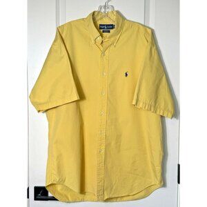 Ralph Lauren Blake Short Sleeve Button Down Shirt Men’s Large Yellow